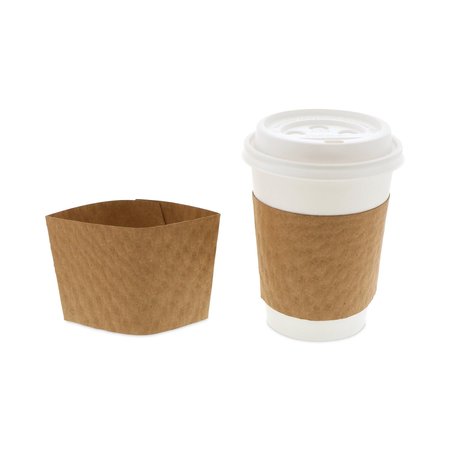 DOPACO Kraft Hot Cup Sleeves, For 10-24 oz Cups, Brown, PK1000 DSLVBRN